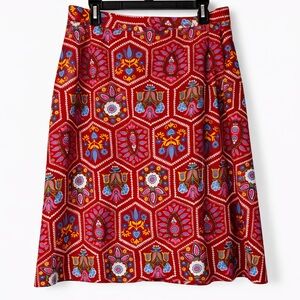 Vintage Red Cotton Handmade Wrap Skirt CottagePrint